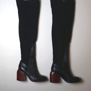 Kelsi Dagger Brooklyn over the knee chunky heel boots